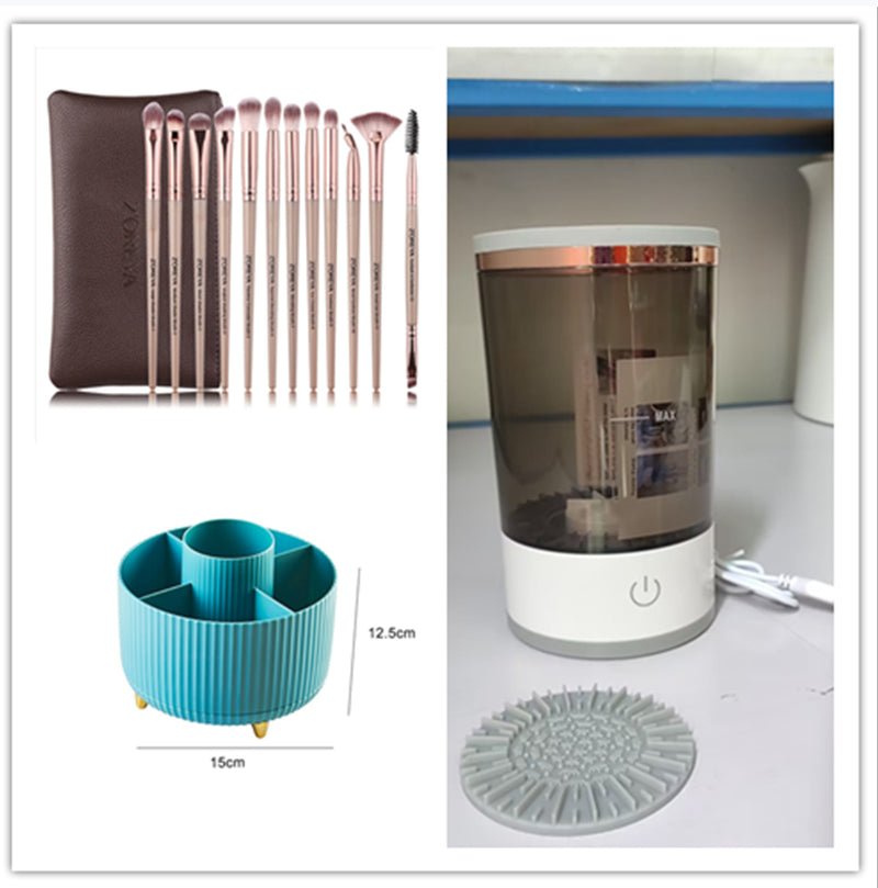 Women Eye Shadow Brush Cleaning Tool Portable Electric Makeup Brush Cleaner Machine with USB Charging Automatic Cosmetic Brush