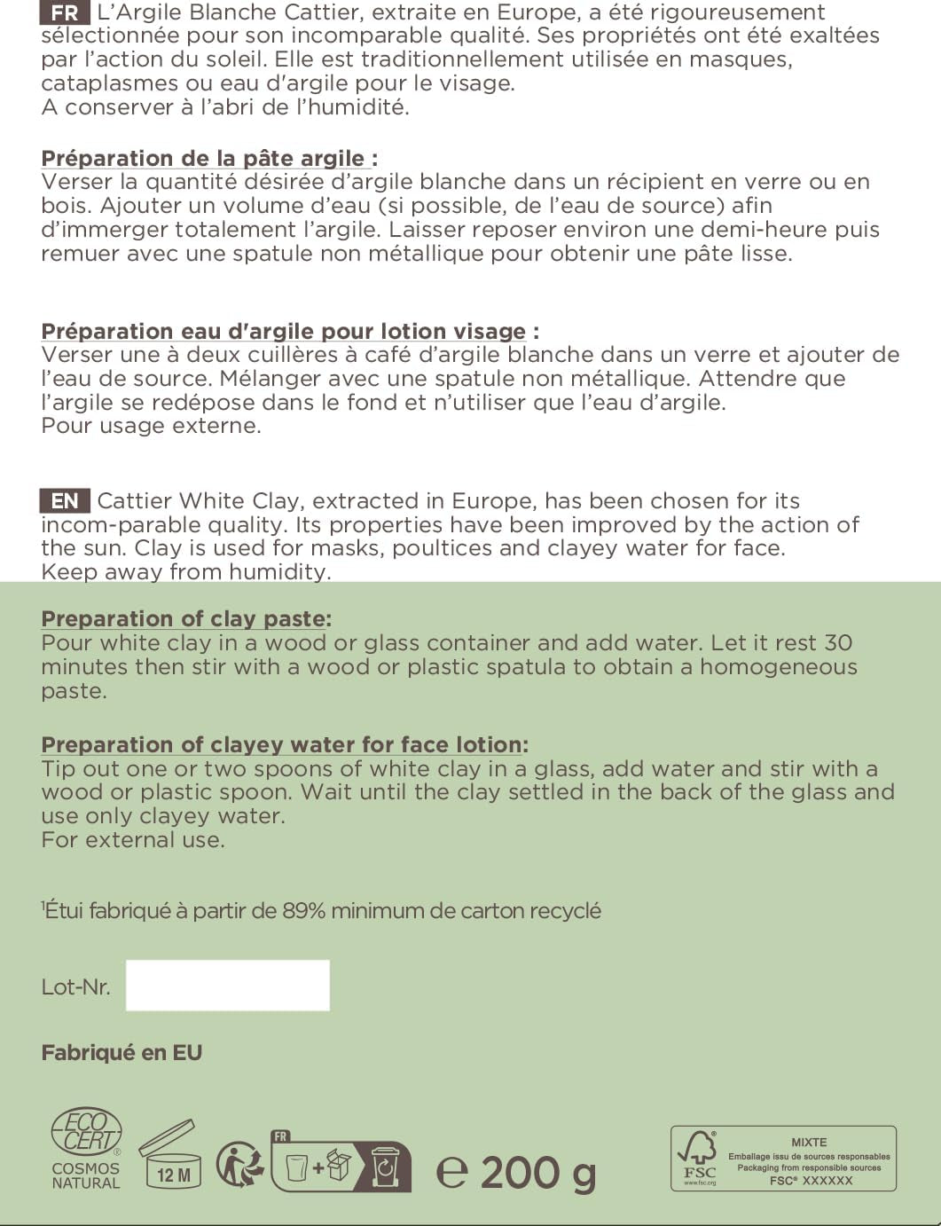 , Argile Blanche Surfine - 200 Gr