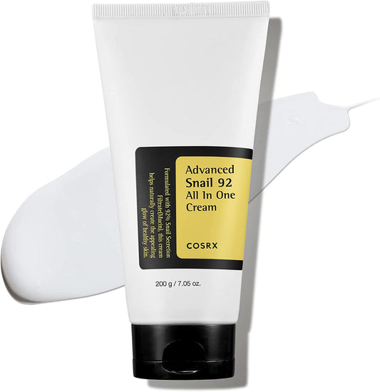 Advanced Snail 92 Crema Tutto in Uno, 7,05 Oz (Formato Grande), Gel Idratante Quotidiano per Il Viso Con Secrezione Di Mucina Di Lumaca per Pelle Secca, a Tendenza Acneica E Sensibile, 200 G