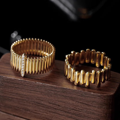 Retro Yellow 18k Gold Cool Sa Organ Diamond Ring