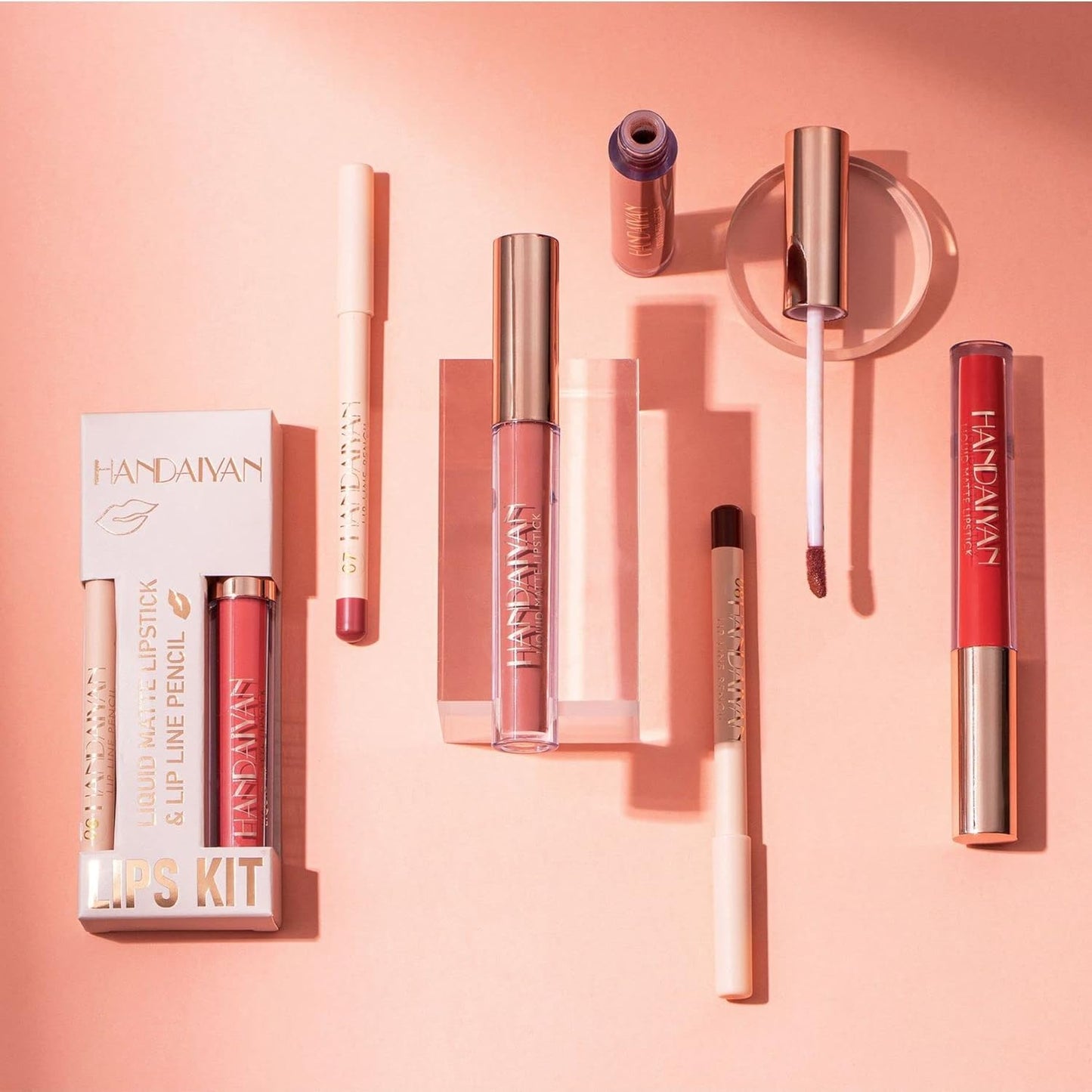 2 Pcs Set Di Trucco Matte Lip Liner E Rossetto, Velluto Liquido Opaco Gloss Impermeabile Di Lunga Durata, Rosso (09)