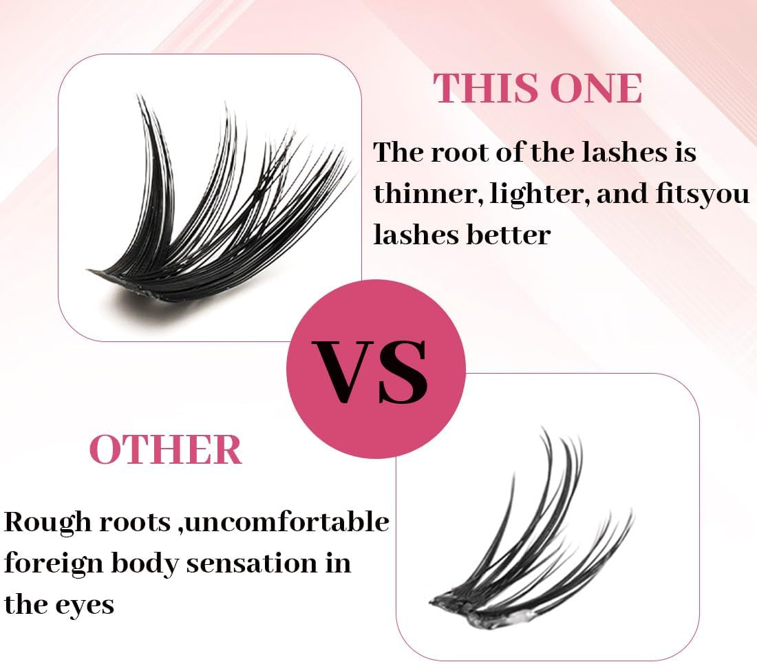 632 PCS Ciglia Finte, Ciglia Finte Ciuffetti, Ciuffetti Ciglia Finte Kit Ciglia Extension 60D Volume Lash Clusters Con Bond E Dispositivo Di Rimozione DIY Eyelash Extension Kit (30-60P)