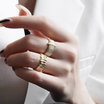 Retro Yellow 18k Gold Cool Sa Organ Diamond Ring