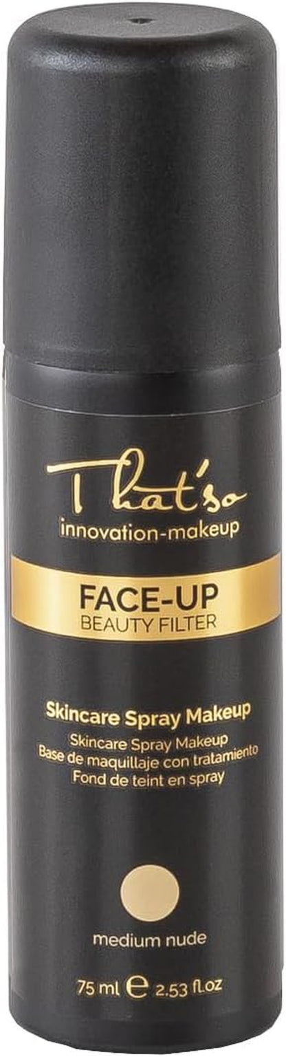 Face up Medium Nude - Fondotinta Spray No-Makeup Makeup Naturale - Aspetto Più Luminoso E Riduce Le Imperfezioni Della Pelle Del Viso - Tonalità Media