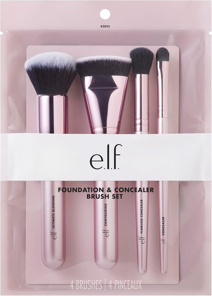 Foundation & Concealer Brush Set, Pennelli per Make-Up Viso, Realizzati Con Setole Sintetiche, Prodotto Vegano E Non Testato Sugli Animali