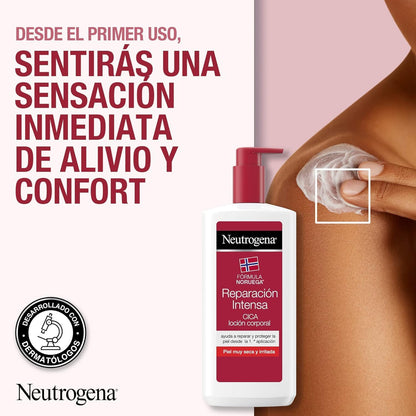 , Crema Hidratante Corporal Reparación Intensa, Fórmula Noruega, Para Pieles Muy Secas Con Una Hidratación Intensa, Con Glicerina, Desarrollado Con Dermatólogos, Pack De 2 X 750 Ml