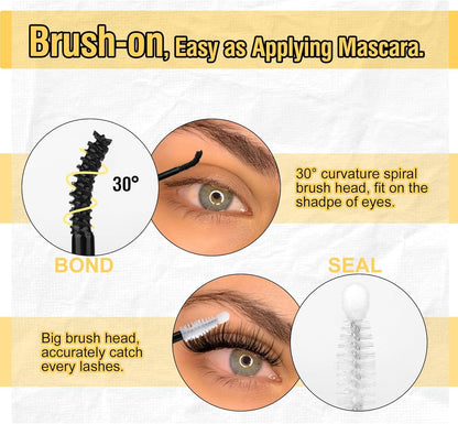 Set Di Pinzette per Ciglia E Sigillatura per Ciglia 2 in 1 Con Pettine, Colla per Ciglia Impermeabile E Pinzette