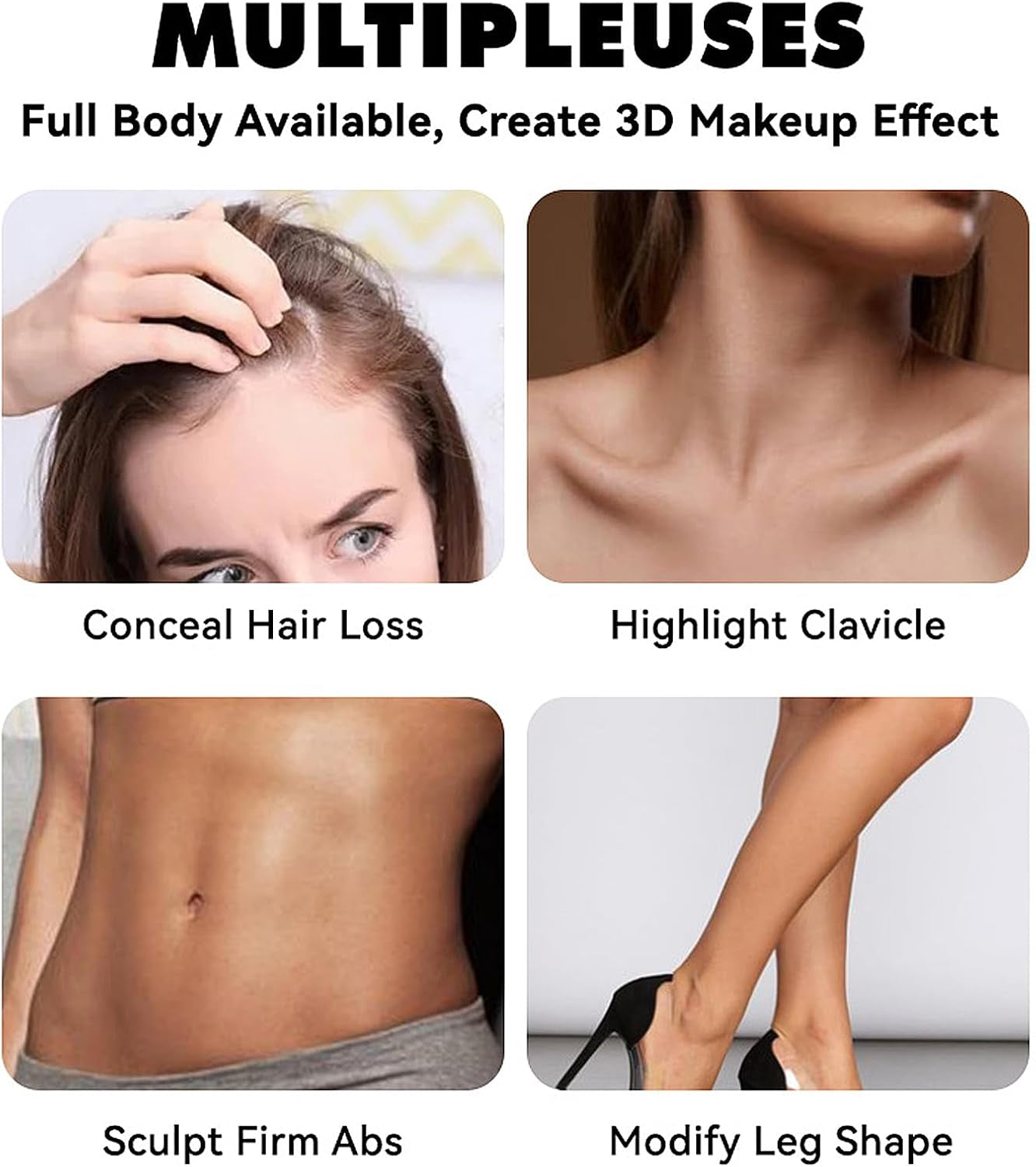 3 Matite per Contorno Crema, Tonalità Con Evidenziatore, Bronzo E Fard, Matita per Contorno Viso Impermeabile Che Modella Facilmente Il Viso E Crea Un Trucco Leggero