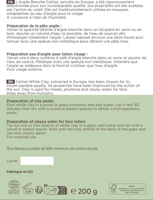 , Argile Blanche Surfine - 200 Gr