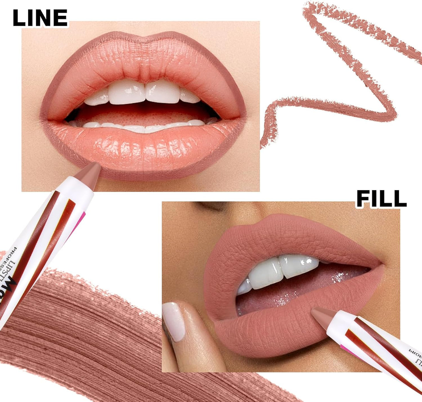 Opaco Lipstik Matita Labbra Crayon Stick Trucco, Non Sbavare Opaco Piena Copertura Colore Delle Labbra Liscia Cremosa Penna Labbra per Le Donne, Lip Liner Set Con Sharpner