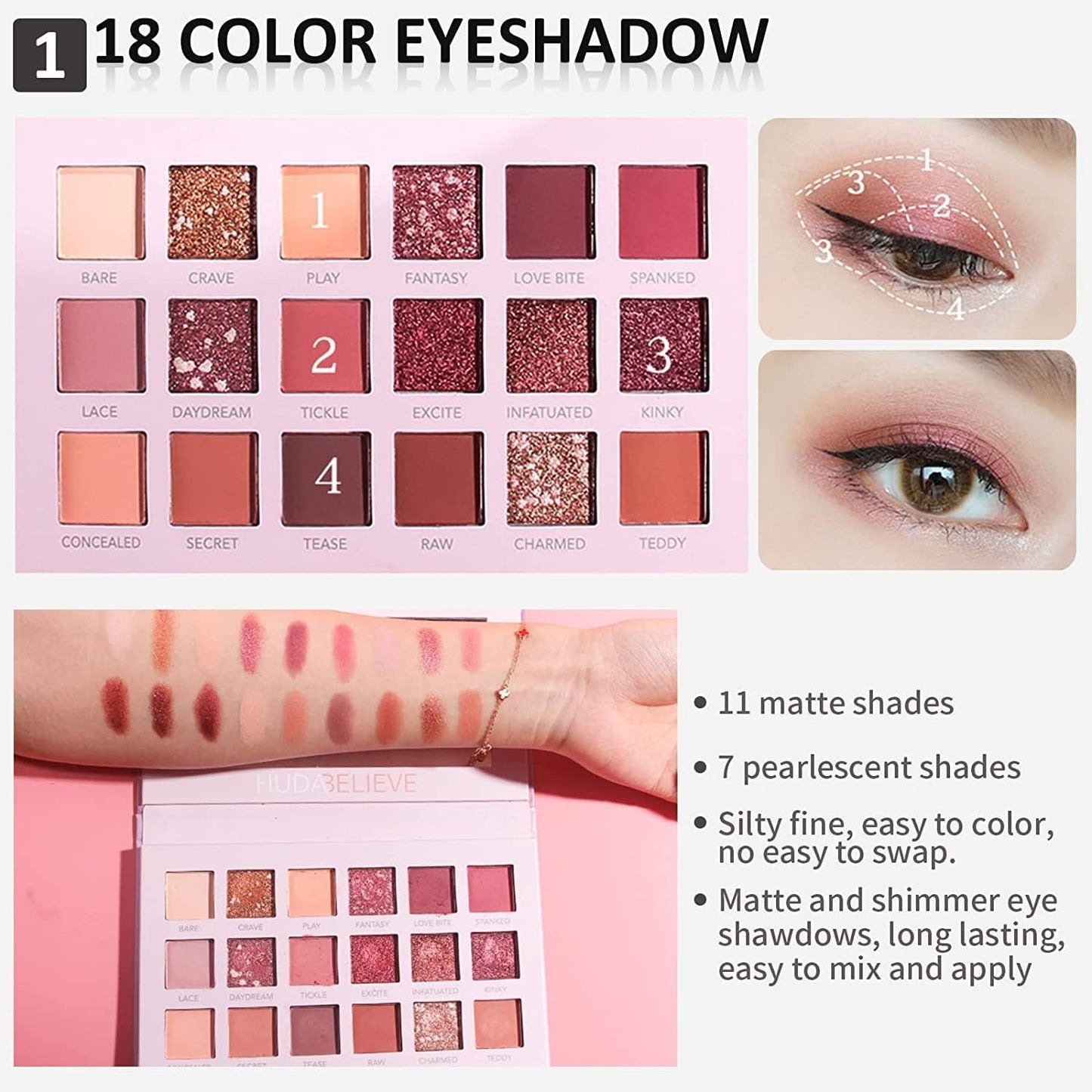 Set Di Trucco Professionale Tutto in Uno,  Cosmetic Make up Starter Kit Con Borsa Di Stoccaggio Viaggio Portatile Make up Palette Ombretto Fondazione Lip Gloss per Adolescenti E Adulti (16PCS)