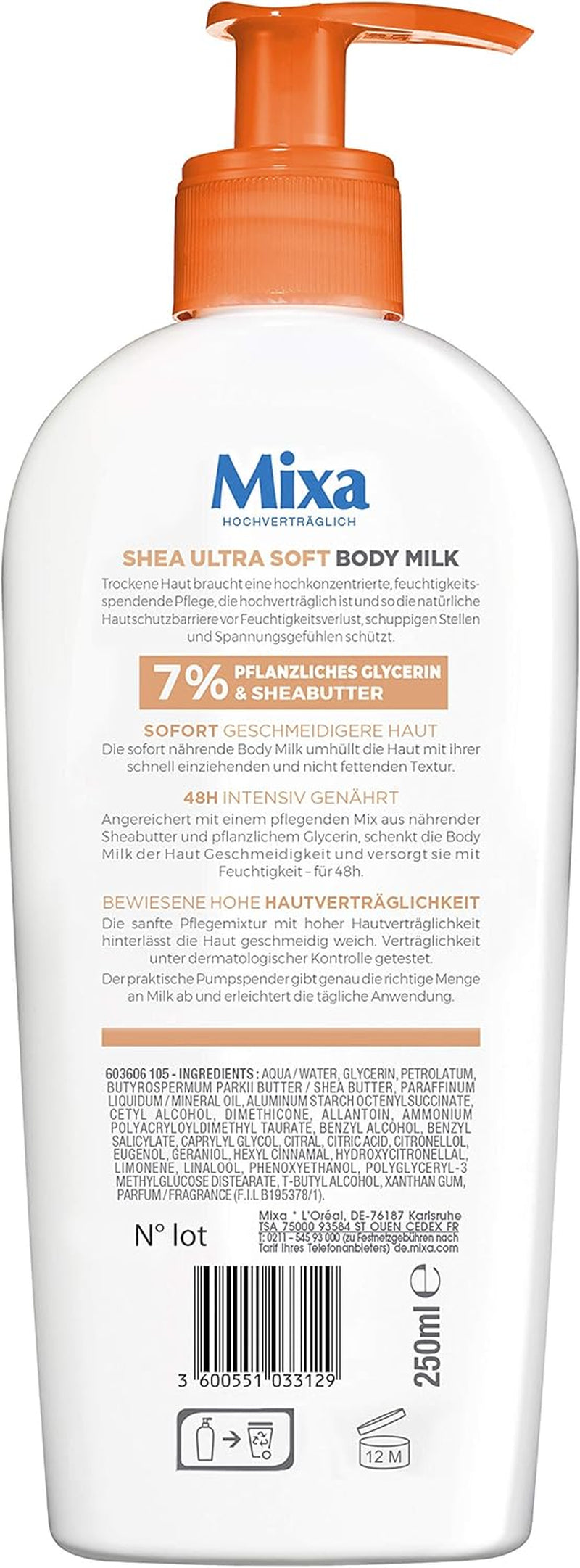 Latte Corpo Ultra Morbido Al Karité, Nutrimento Intensivo, Con Burro Di Karitè E Glicerina Vegetale, per Pelli Secche E Ruvide, 250 Ml