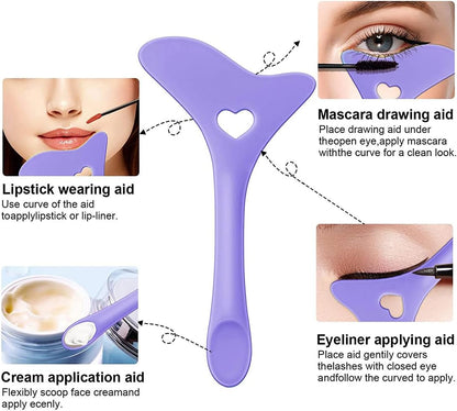 Stencil per Eyeliner Punte, Aiuto per Eyeliner in Silicone, Strumento per Trucco Occhi Rapido, Mascara in Silicone Riutilizzabile Strumento per Il Trucco(Viola)