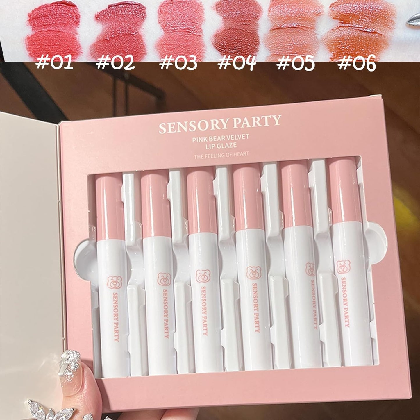 Set Di 6 Lucidalabbra Liquido in Velluto Opaco Nude Durevole, Impermeabile, Antiaderente, Non Sbiadisce, Rossetto Rosso, Regalo per Donne