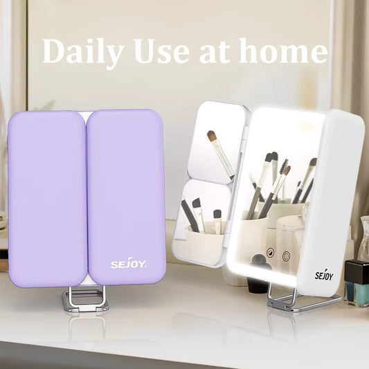 SEJOY Makeup Mirror LED Lights Adjustable, Rechargeable,For Dorm Dressing Fill Light Smart Complementary Makeup Mirror