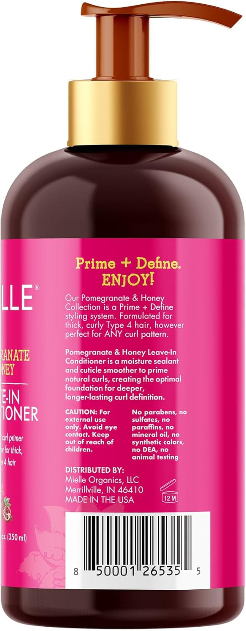 Organics Balsamo Senza Risciacquo Al Melograno E Miele per Capelli Di Tipo 4, 12 Once