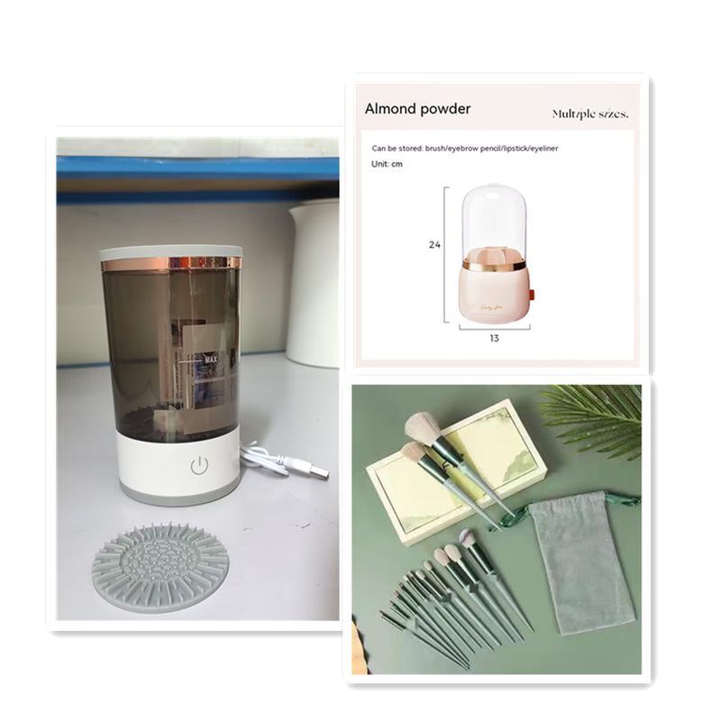 Women Eye Shadow Brush Cleaning Tool Portable Electric Makeup Brush Cleaner Machine with USB Charging Automatic Cosmetic Brush