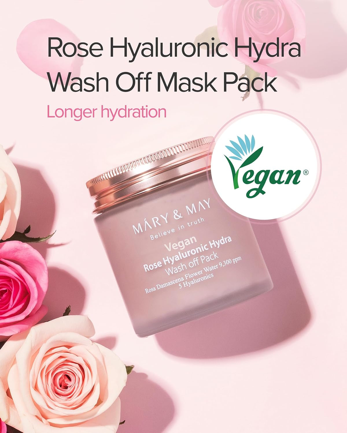 MARY & MAY Rose Hyaluronic Hydra Wash off Pack (125 G)