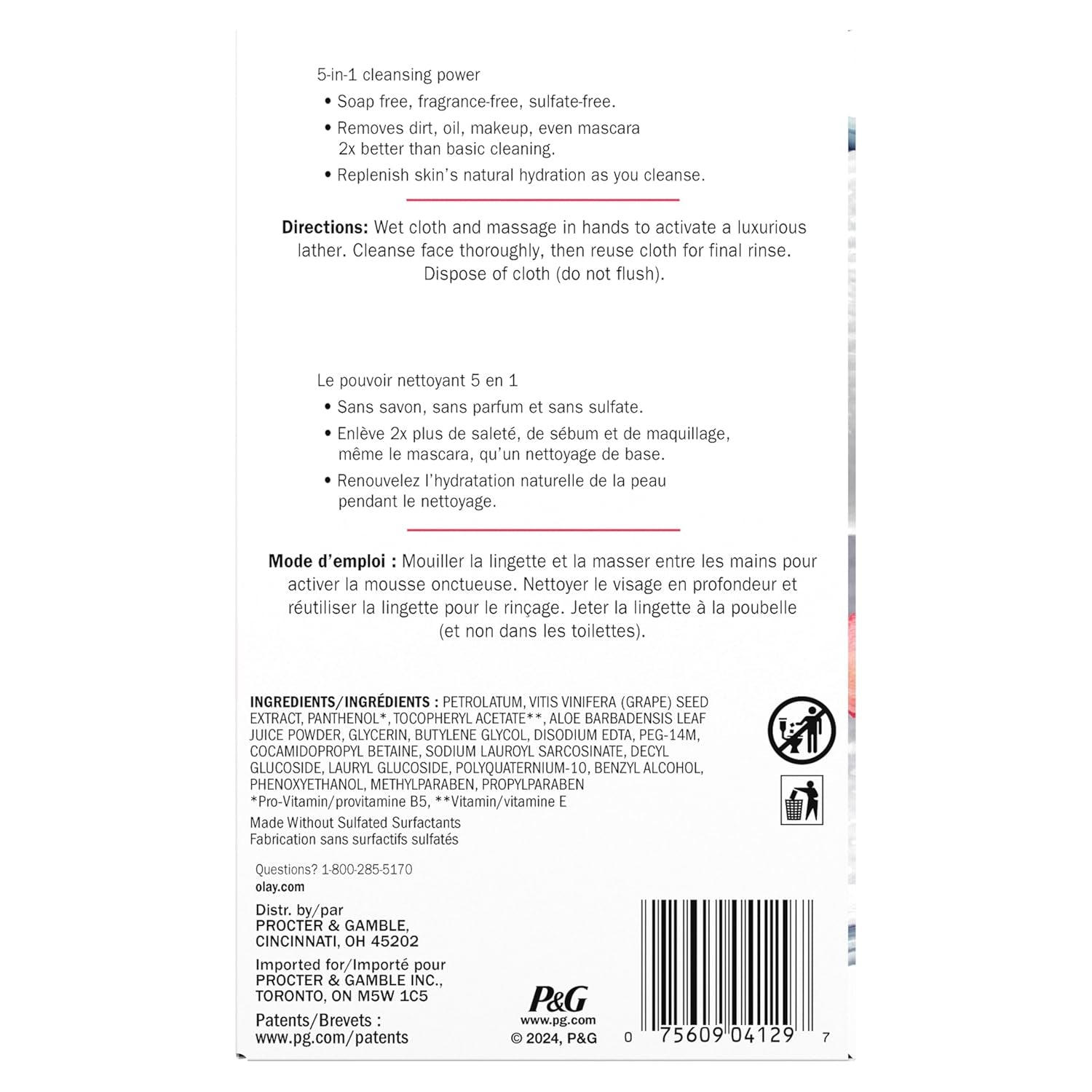 Daily Facial Wipes Daily Clean Wipes, 4 in 1 Con Acqua Attivata, 66 Conteggio Imballaggio Può Variare