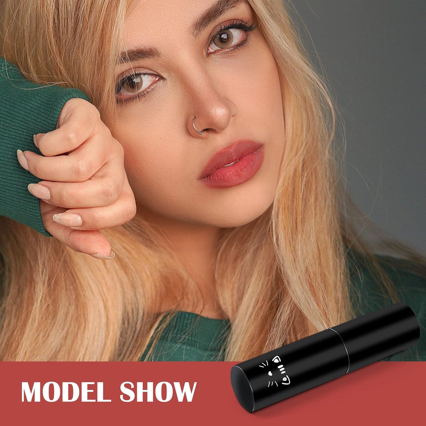 Macchia per Labbra, Macchia per Labbra Staccabile, Lucidalabbra, Antiaderente per Labbra, Trucco per Donne E Ragazze # Arancione