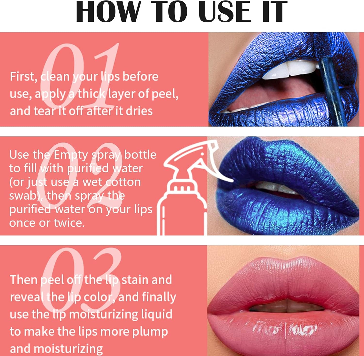 Macchia per Labbra, Macchia per Labbra Staccabile, Lucidalabbra, Antiaderente per Labbra, Trucco per Donne E Ragazze # Arancione