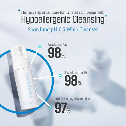 House Soonjung Ph 6,5 Whip Cleanser 5,1 Fl. Oncia (150Ml) 21AD| Detergente Viso Idratante Non Comedogeno E Ipoallergenico per Pelli Sensibili