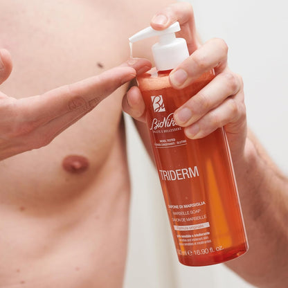 Bionike Triderm - Sapone Liquido Di Marsiglia per Pelli Sensibili E Intolleranti, Detergente Delicato Ad Azione Protettiva E Idratante, Dona Morbidezza