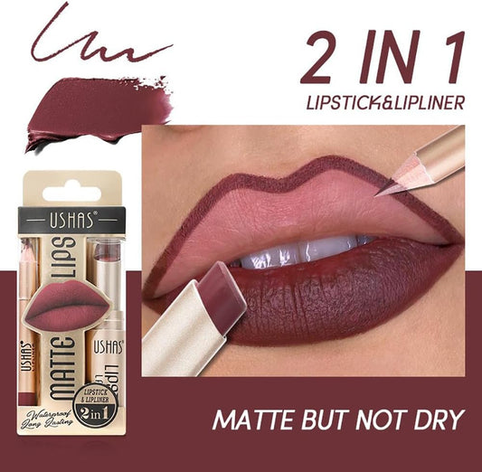 6 Colori Rossetto Opaco Set 3 Colori Matte Lip Liner Penne + 3 Colori Rossetto Opaco Vellutato Alta Pigmentato Lunga Durata Kit Trucco Labbra Con Bel Pacchetto Regalo