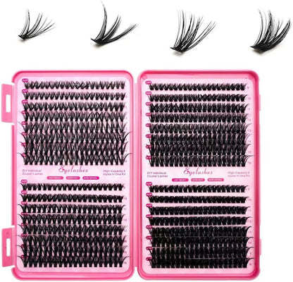 632 PCS Ciglia Finte, Ciglia Finte Ciuffetti, Ciuffetti Ciglia Finte Kit Ciglia Extension 60D Volume Lash Clusters Con Bond E Dispositivo Di Rimozione DIY Eyelash Extension Kit (30-60P)