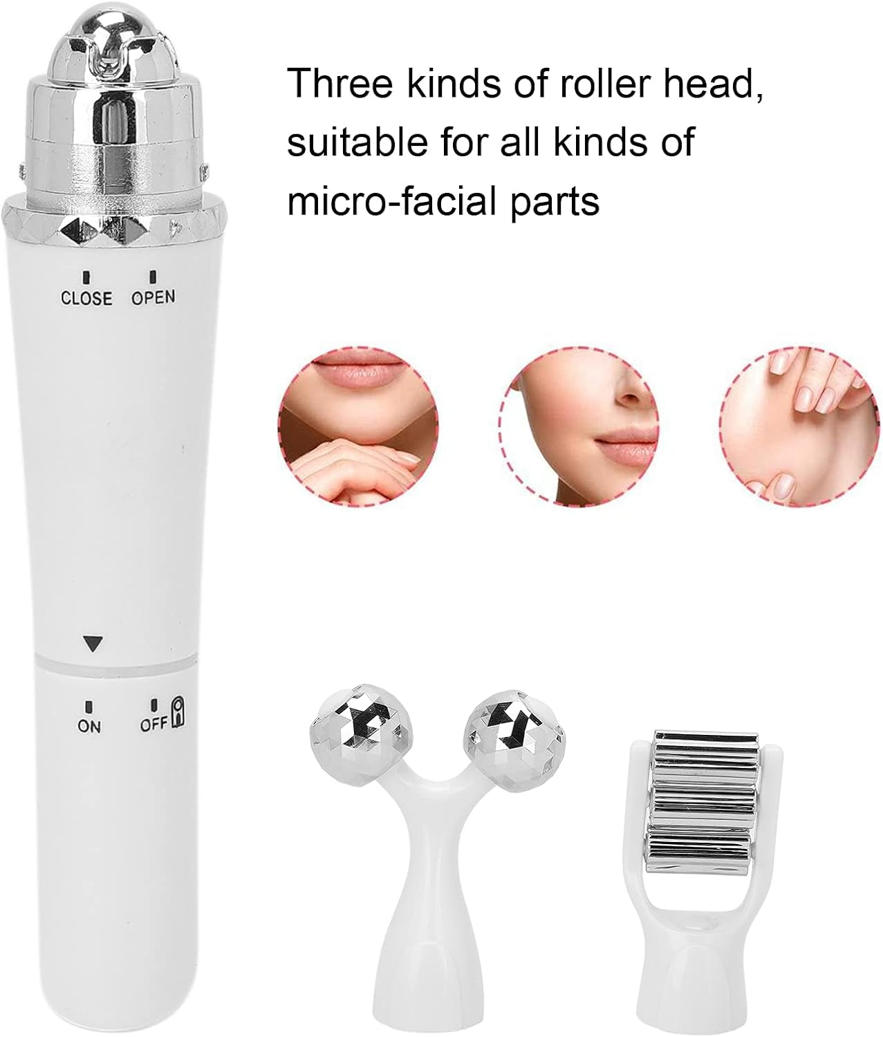 3 in 1, Rullo Di Massaggio per Il Viso, Rullo Di Massaggio Viso 3D, Massaggiatore per Il Viso Viso Di Sollevamento, Rullo Di Bellezza Elettrico per Il Viso, Rullo Di Massaggio Antirughe per Il Viso,