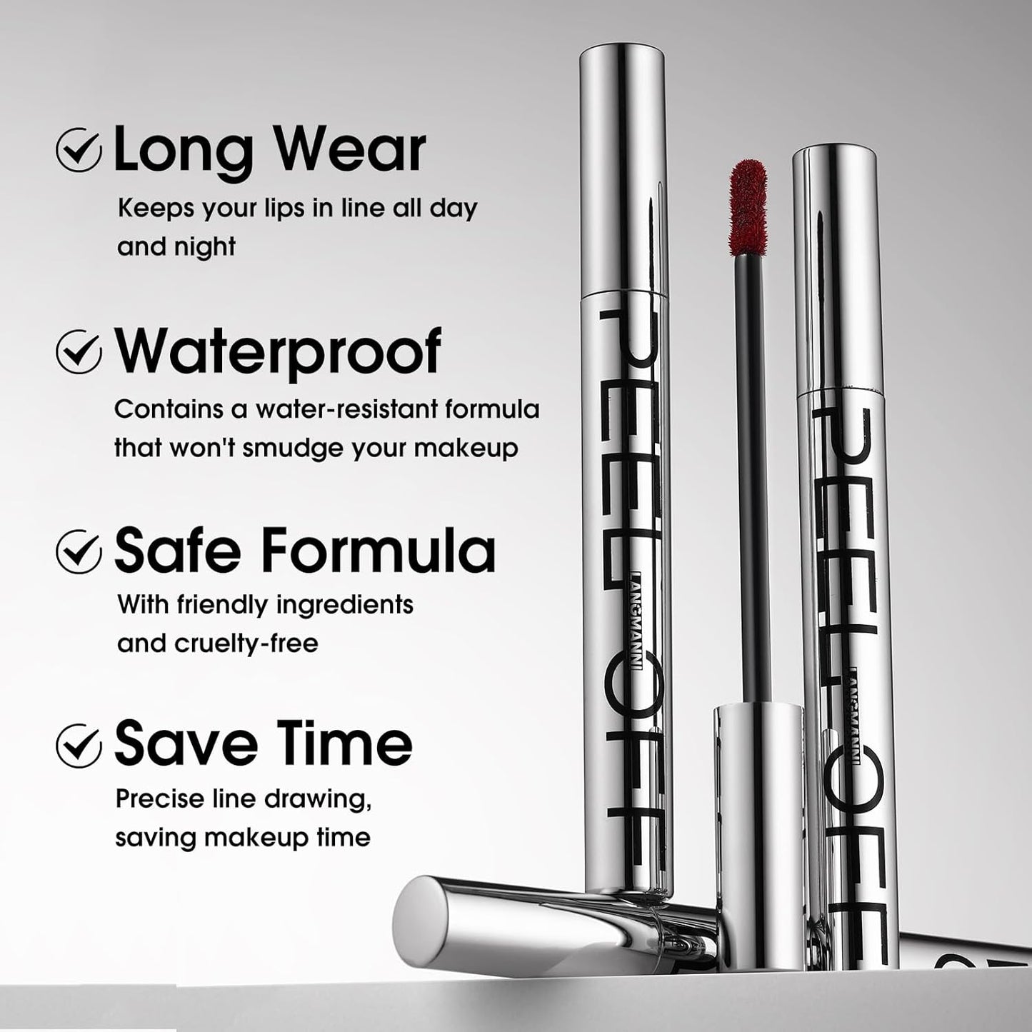 Peel off Lipliner Tattoo, Matita Labbra Rimovibile, Peel off Lip Stain Altamente Pigmentato, Peel off Lip Stain a Lunga Durata, Impermeabile, Regalo Di Trucco per Le Donne (#3, Taglia Unica)