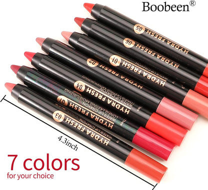 Matte Lip Crayon Lipstik Pencil Vellutato Cremoso Matte Lip Liner Copertura Completa Alto Pigmento Impermeabile Lunga Durata Rossetto per Donne, Colore Labbra Opaco Con Finitura Liscia