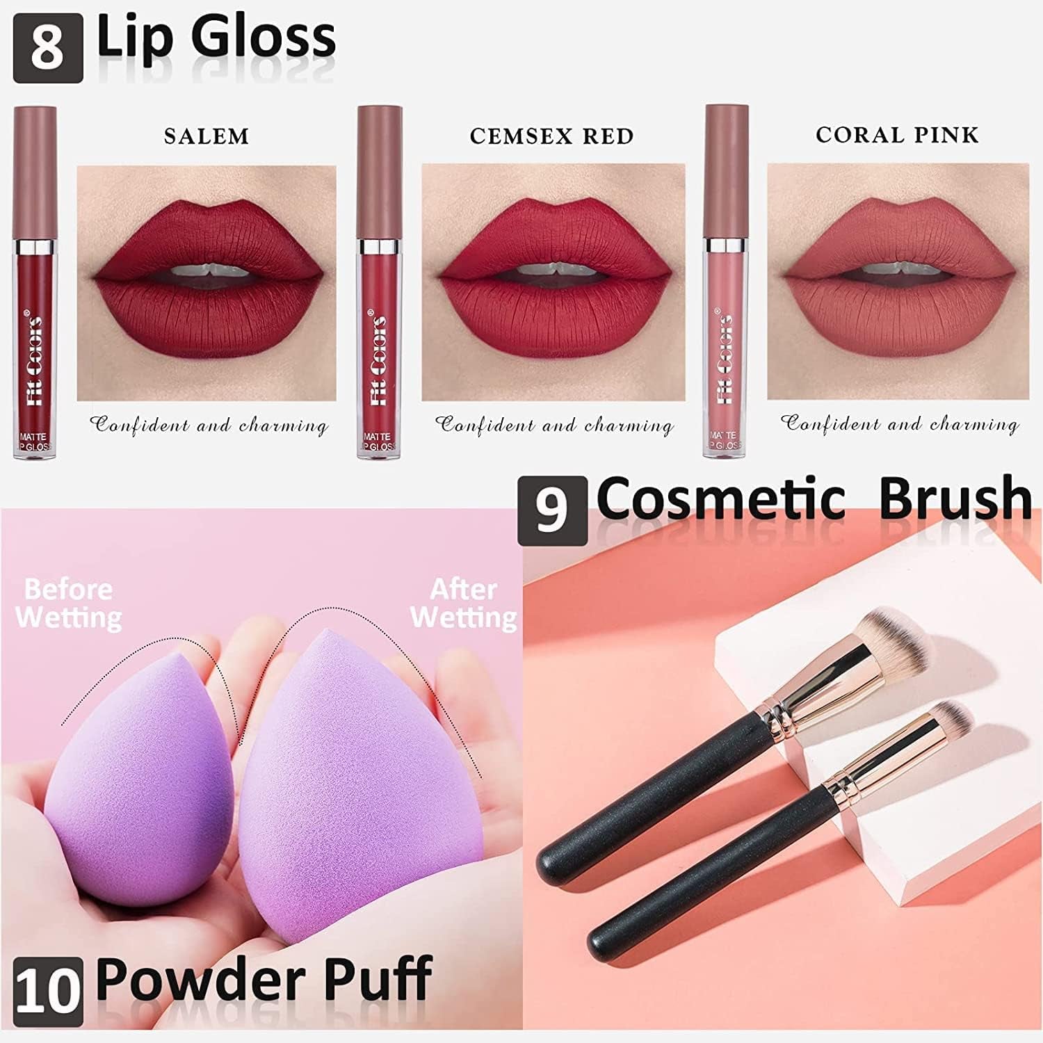 Set Di Trucco Professionale Tutto in Uno,  Cosmetic Make up Starter Kit Con Borsa Di Stoccaggio Viaggio Portatile Make up Palette Ombretto Fondazione Lip Gloss per Adolescenti E Adulti (16PCS)