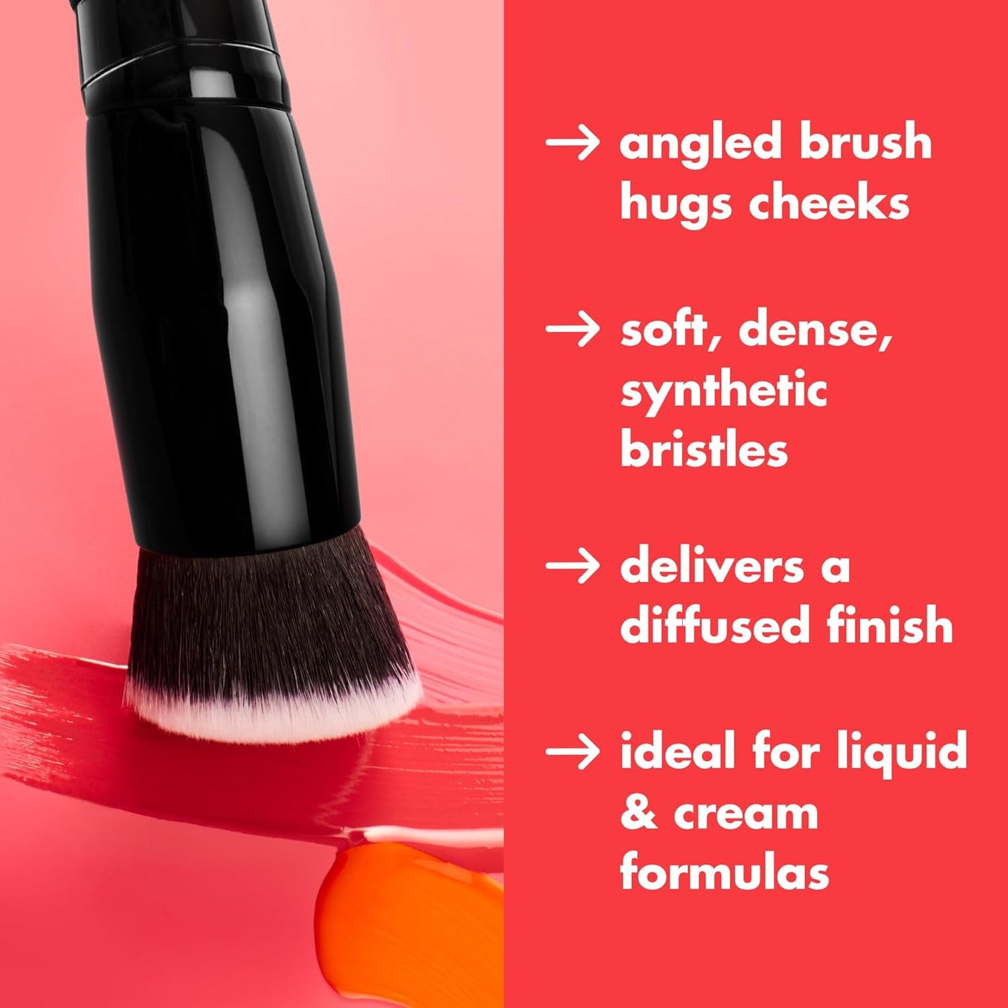 Camo Liquid Blush Brush, Pennello Da Blush Ad Angolo, Ideale per Applicare E Sfumare I Colori Sulle Guance, Setole Dense E Morbide, Prodotto Vegano E Non Testato Sugli Animali