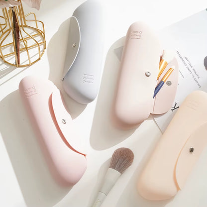 Cosmetic Bag Makeup Brush Storage Bag Portable Travel Wash Toiletries Organizer Silicone Waterproof Dirt-Resistant 2024 New