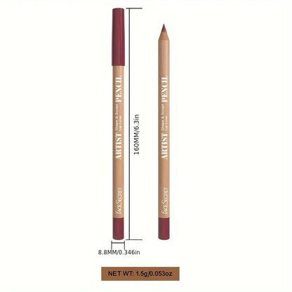 6Pcs Velvet Matte Lip Liner Set - Long-Lasting Versatile Shades Longlasting Lip Makeup Berry, Brown, Pink Lip Pencil